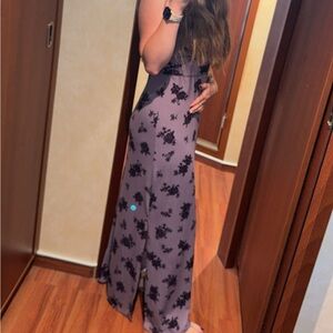 No Boundaries Purple Floral Twist Maxi Dress